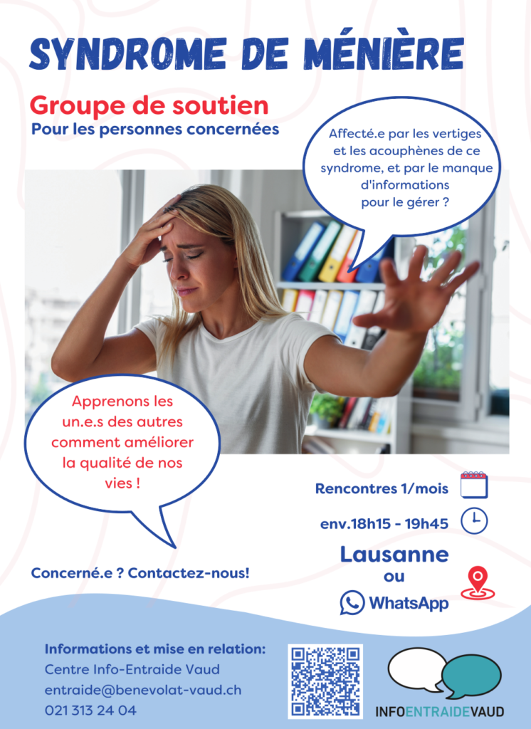 Flyer de Info-entraide-vaud sur la maladie de Ménière